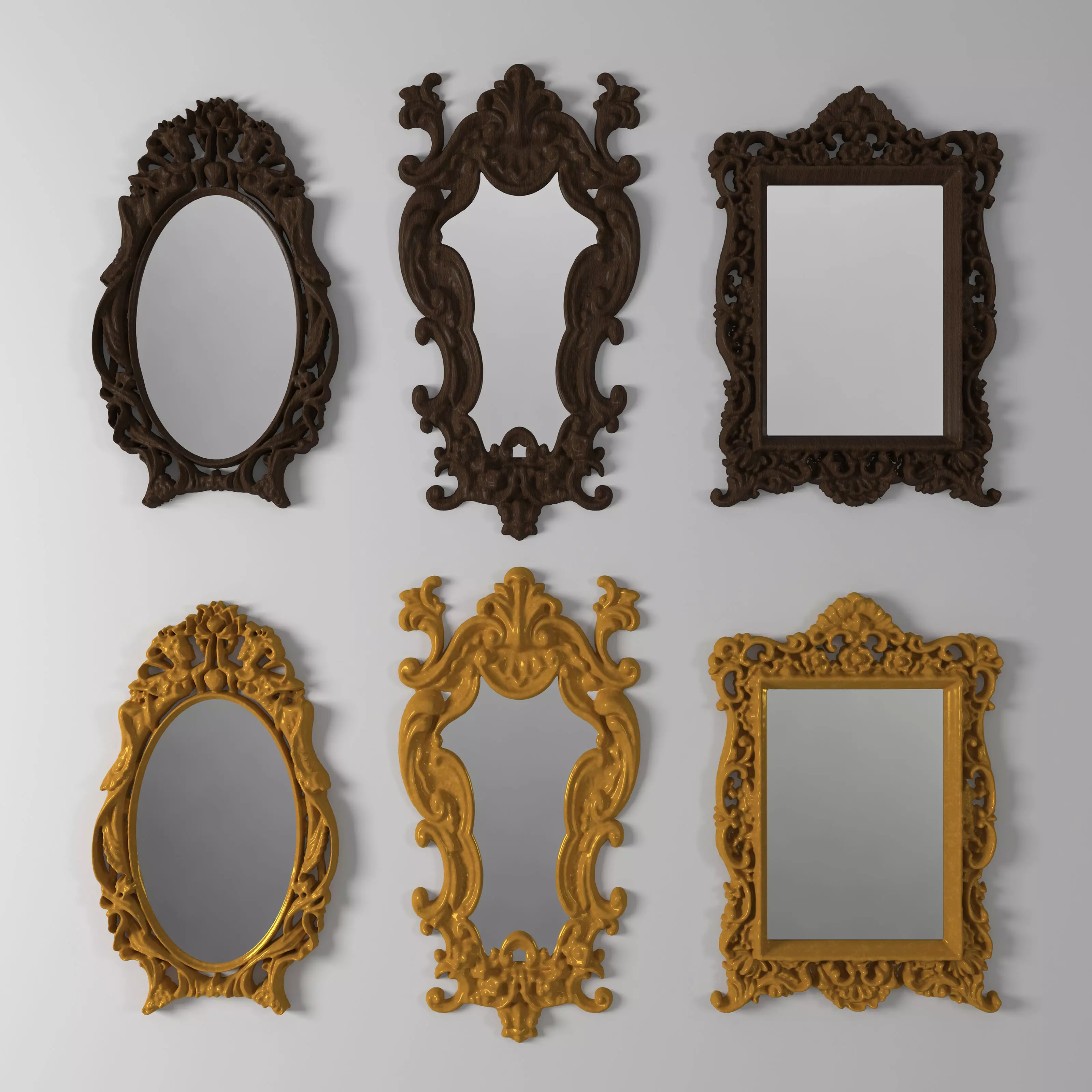 Classic mirror 3D model_0