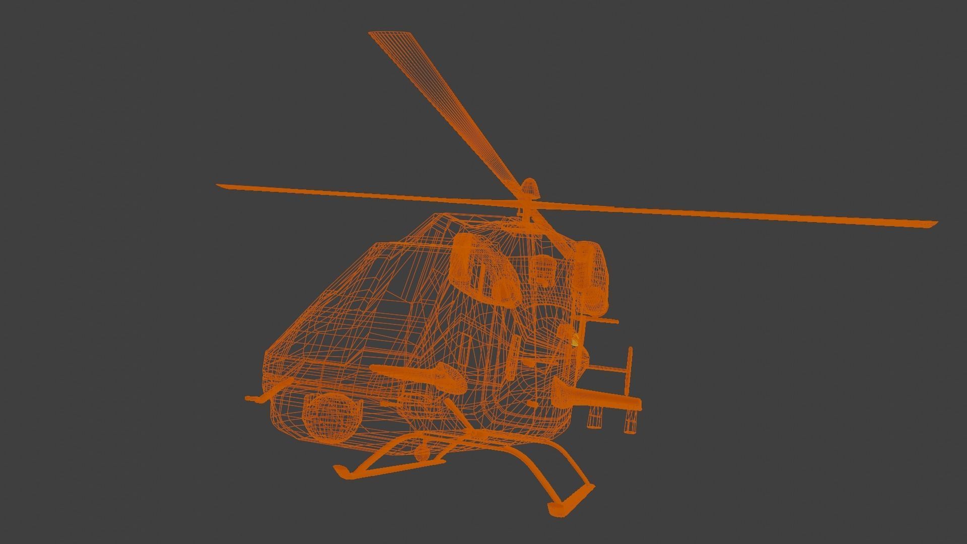 Ansat 2RC Russian RECONNAISSANCE Helicopter - Low-poly 3D model_9