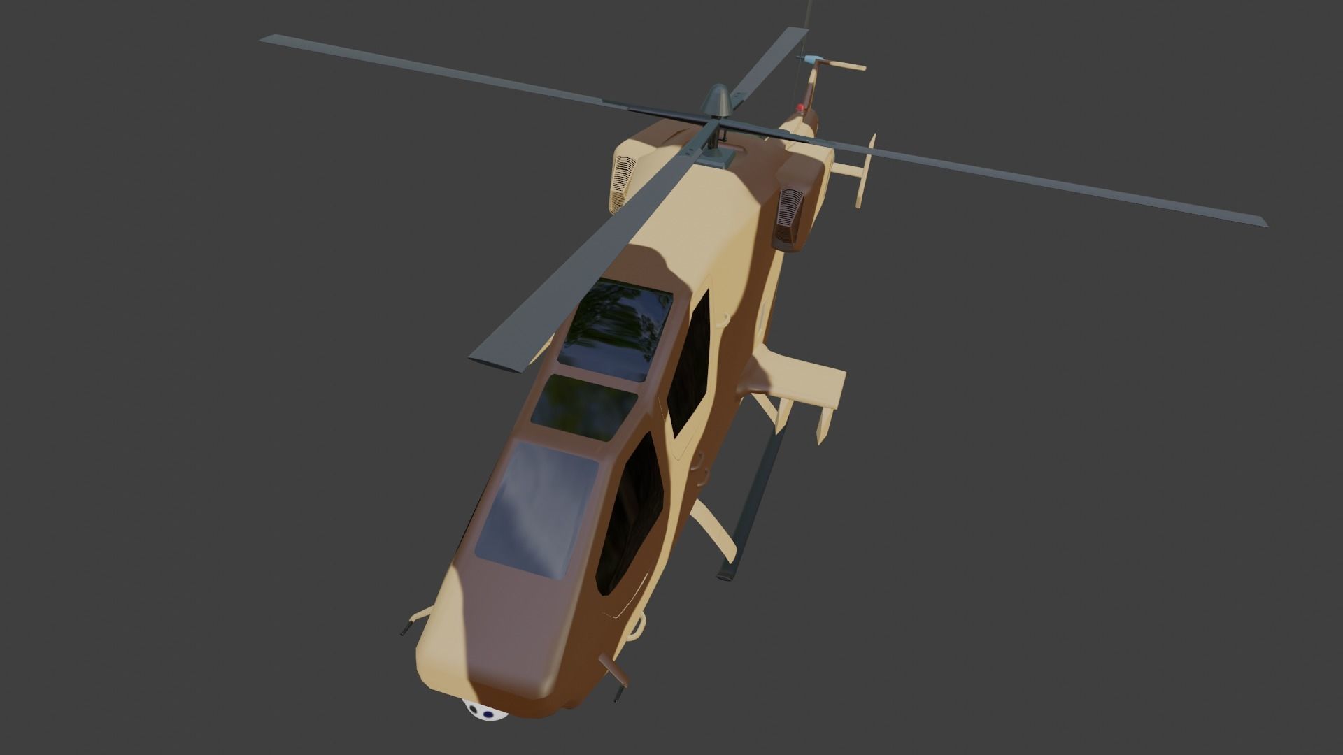Ansat 2RC Russian RECONNAISSANCE Helicopter - Low-poly 3D model_4