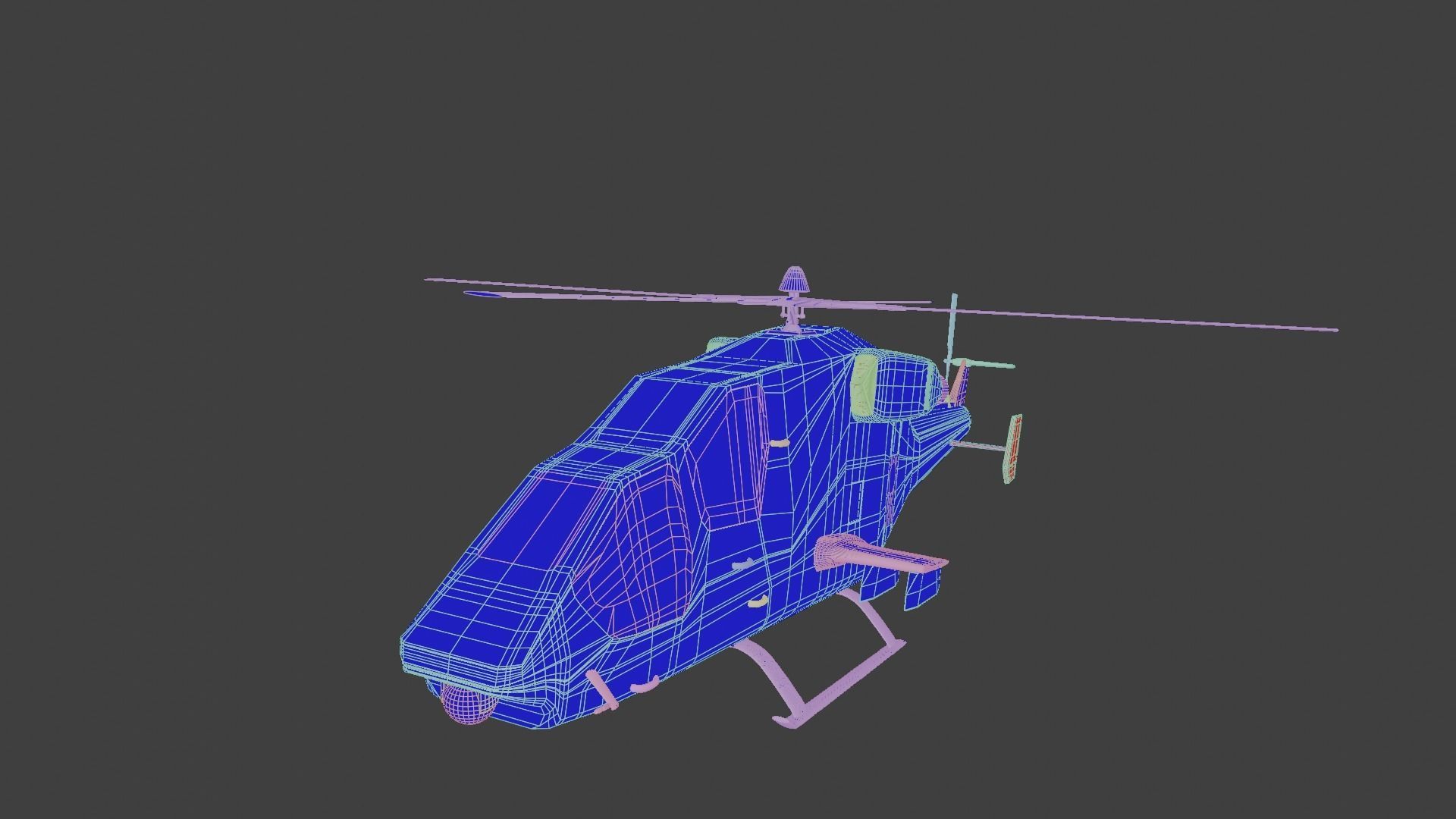 Ansat 2RC Russian RECONNAISSANCE Helicopter - Low-poly 3D model_11