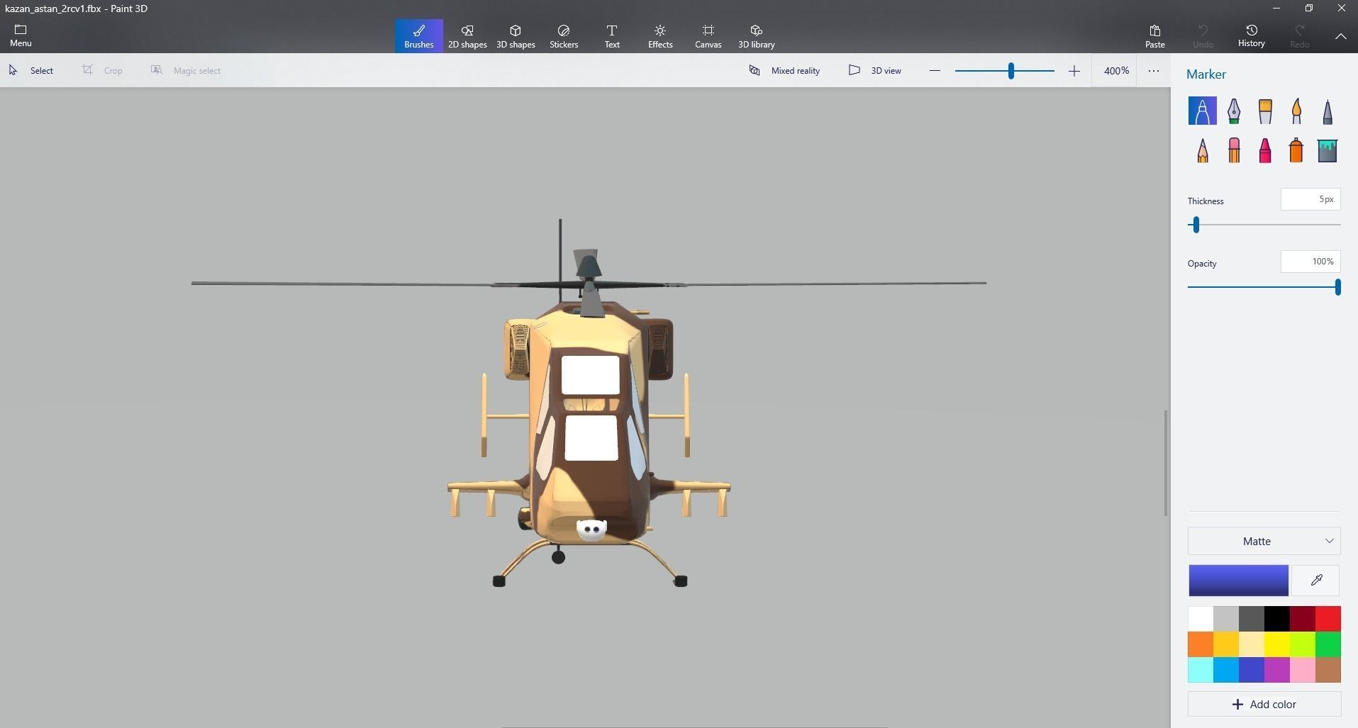 Ansat 2RC Russian RECONNAISSANCE Helicopter - Low-poly 3D model_34
