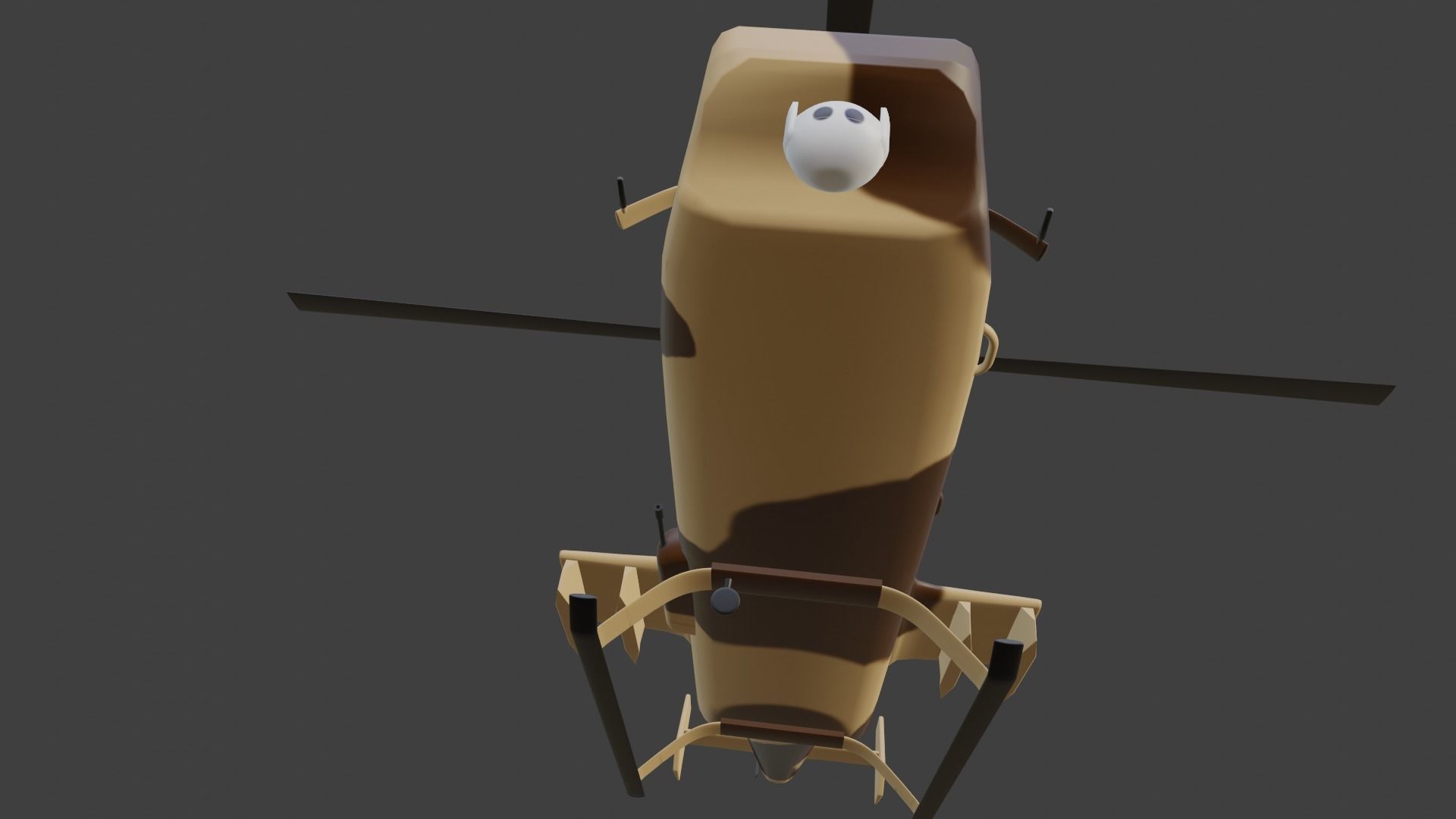 Ansat 2RC Russian RECONNAISSANCE Helicopter - Low-poly 3D model_5