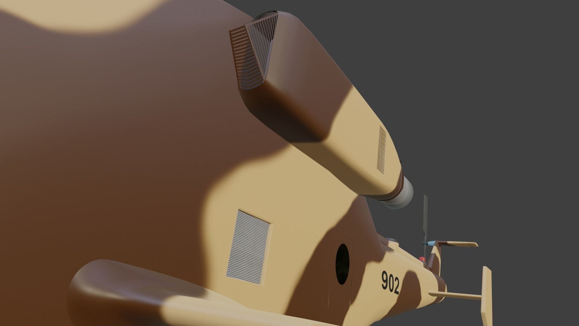 Ansat 2RC Russian RECONNAISSANCE Helicopter - Low-poly 3D model_8