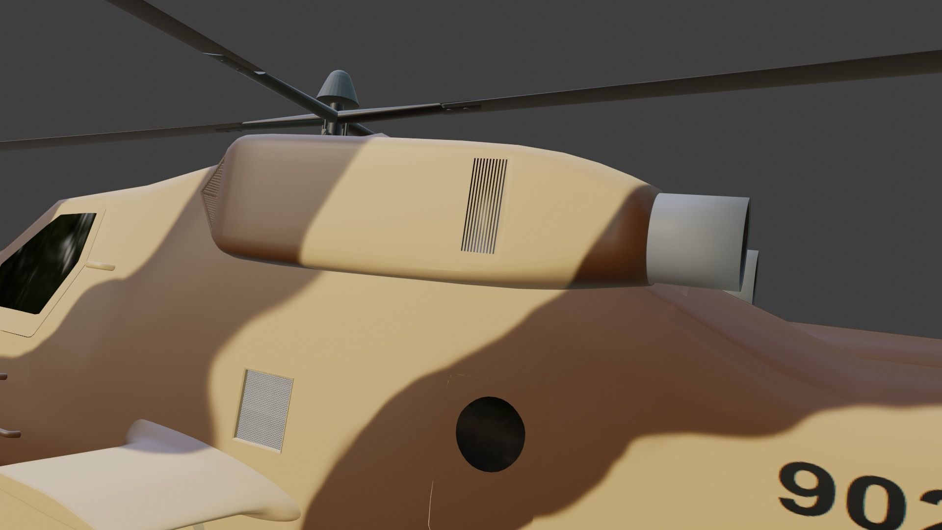 Ansat 2RC Russian RECONNAISSANCE Helicopter - Low-poly 3D model_7