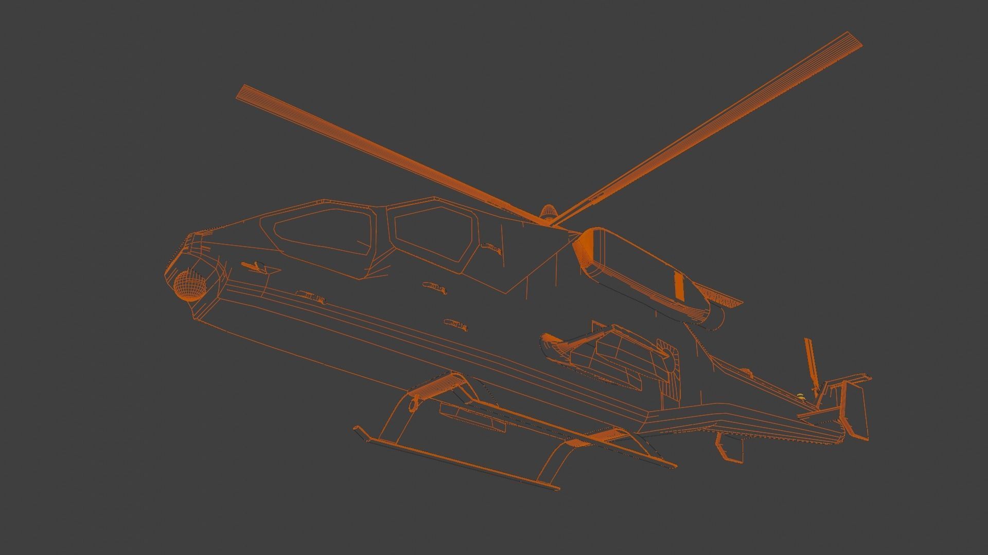 Ansat 2RC Russian RECONNAISSANCE Helicopter - Low-poly 3D model_10