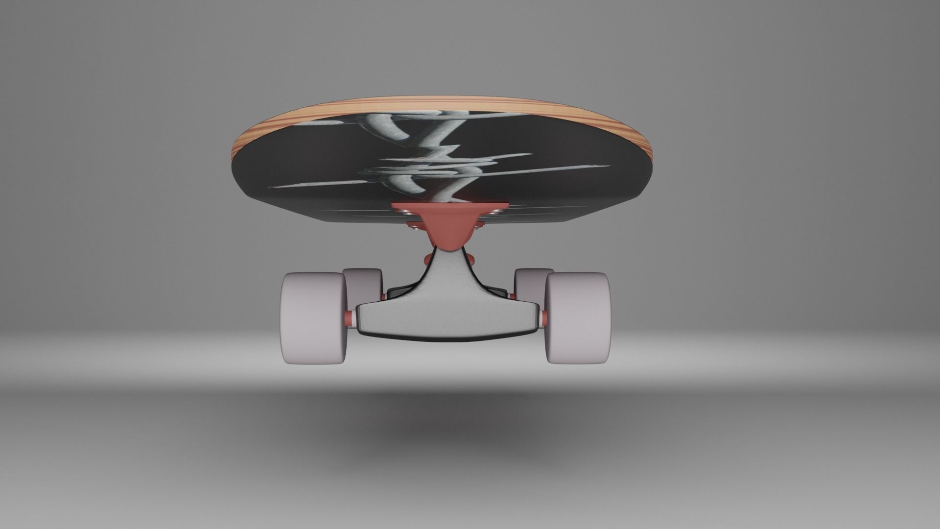 Skateboard on wheels 3D model_3