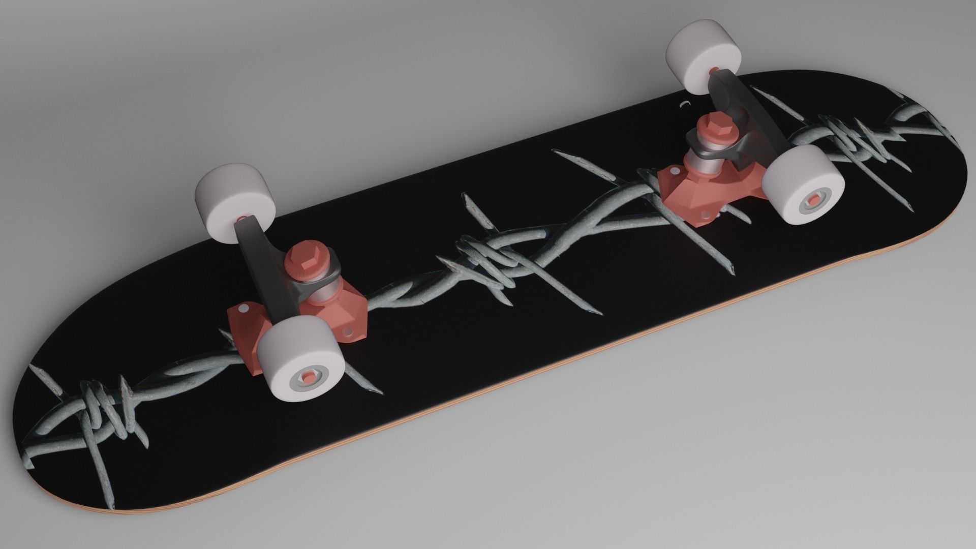 Skateboard on wheels 3D model_6