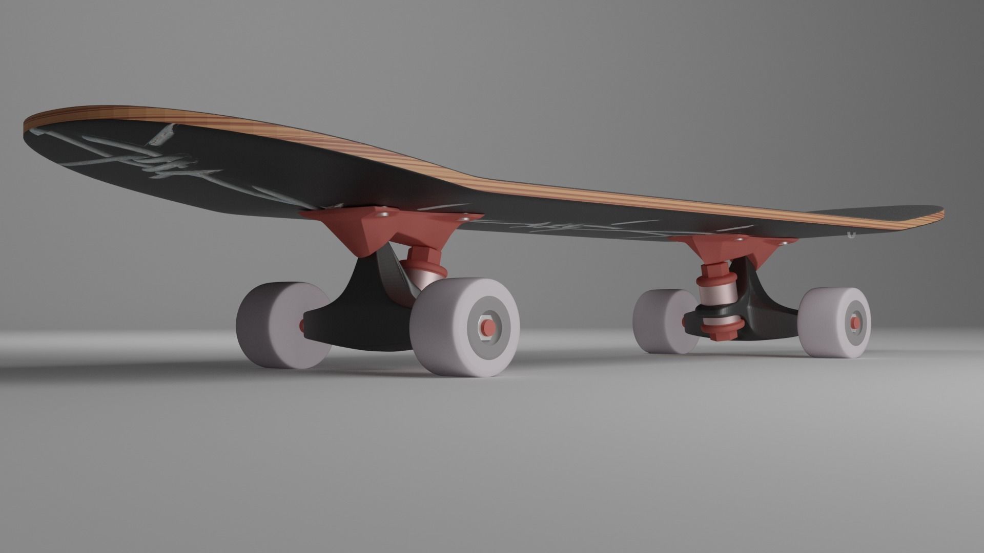 Skateboard on wheels 3D model_5