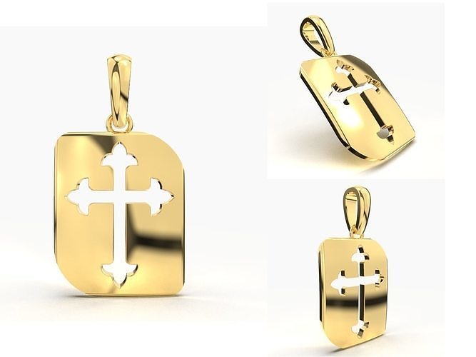 JESUS CROSS GOLD PENDANT 3D print model
