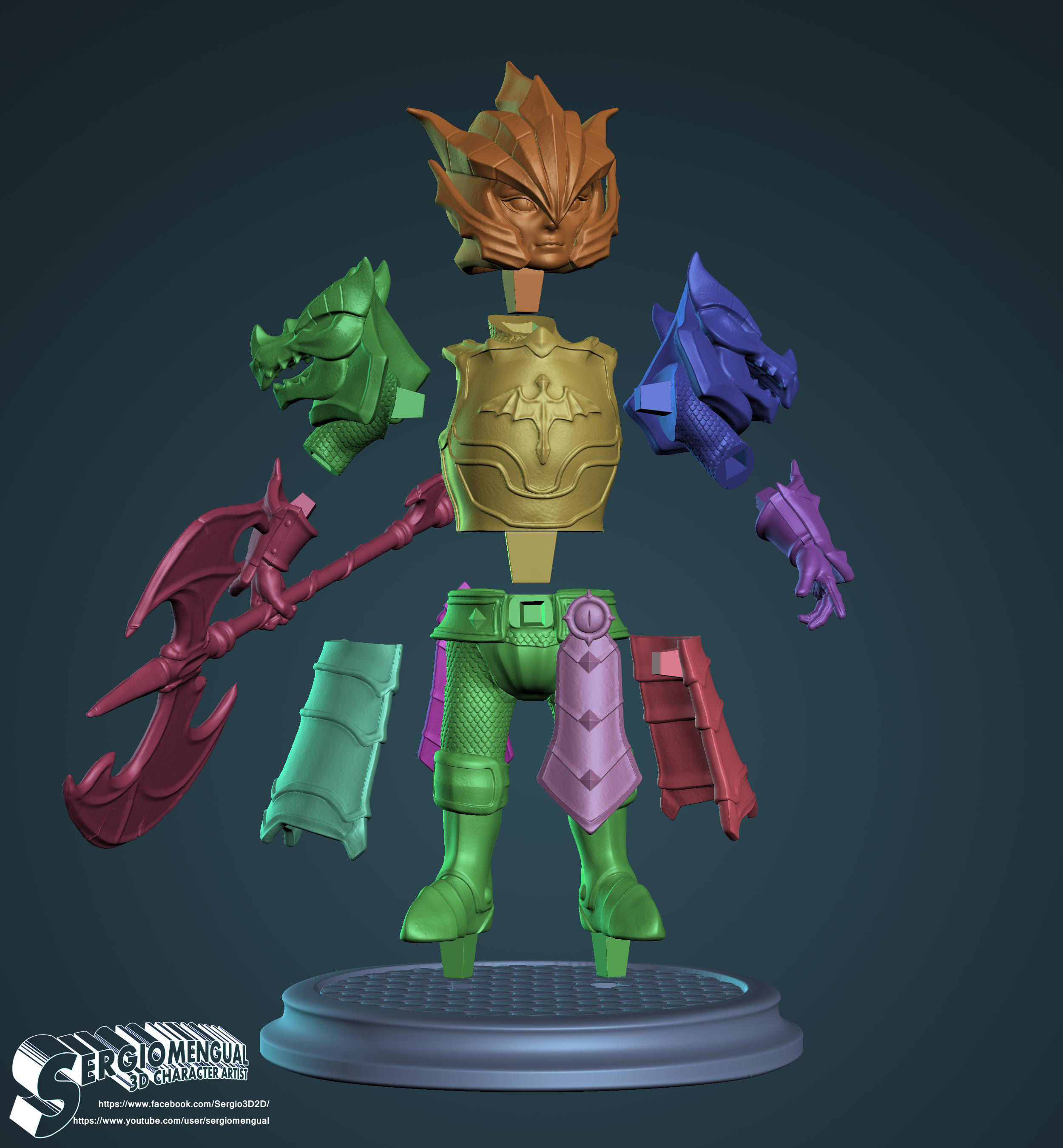 Laika Dragon Fire Knigth from Summoner Wars 3D printable figure 3D print model_2