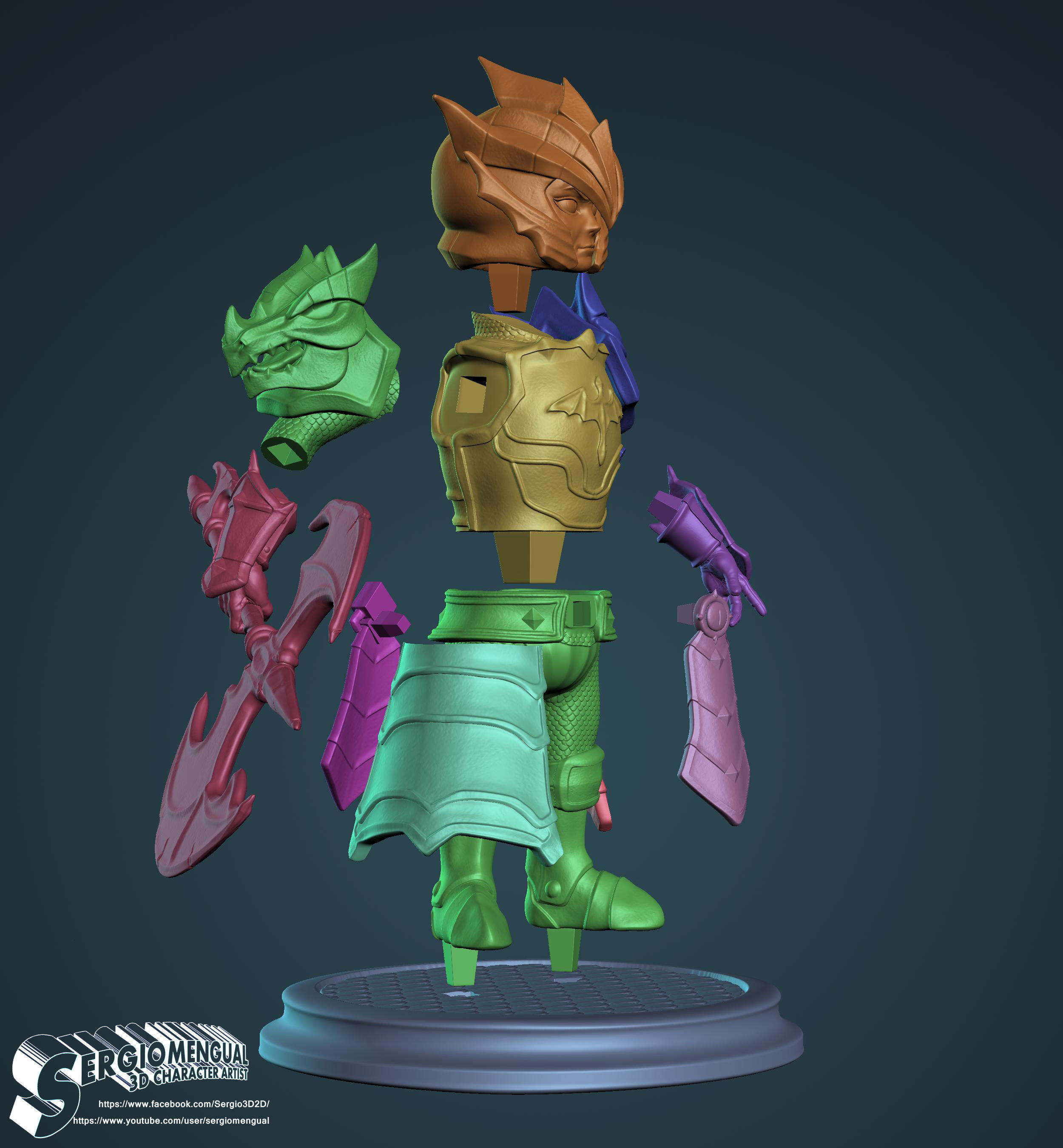 Laika Dragon Fire Knigth from Summoner Wars 3D printable figure 3D print model_20