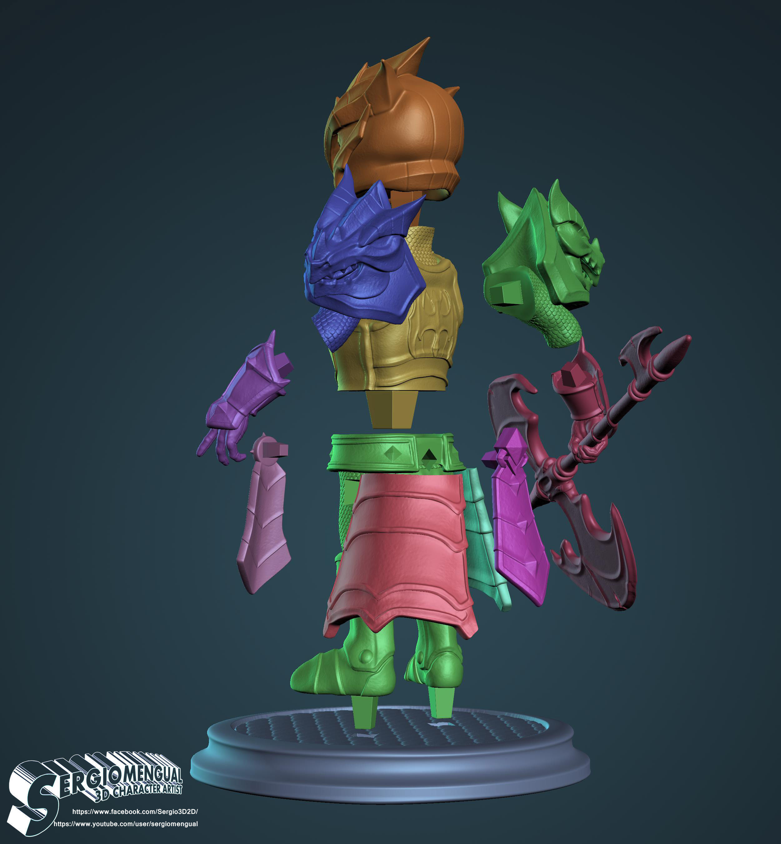 Laika Dragon Fire Knigth from Summoner Wars 3D printable figure 3D print model_19