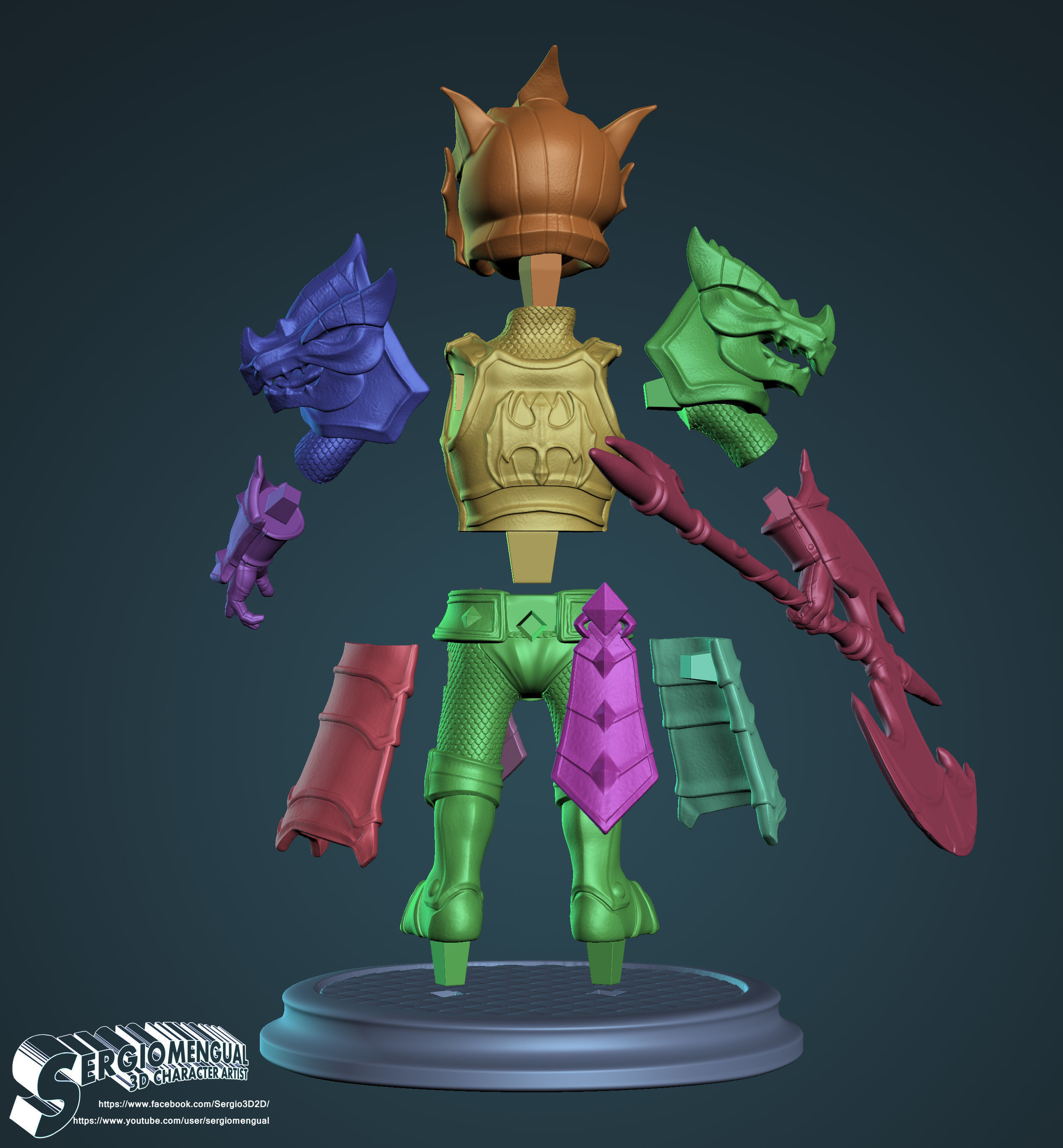 Laika Dragon Fire Knigth from Summoner Wars 3D printable figure 3D print model_4