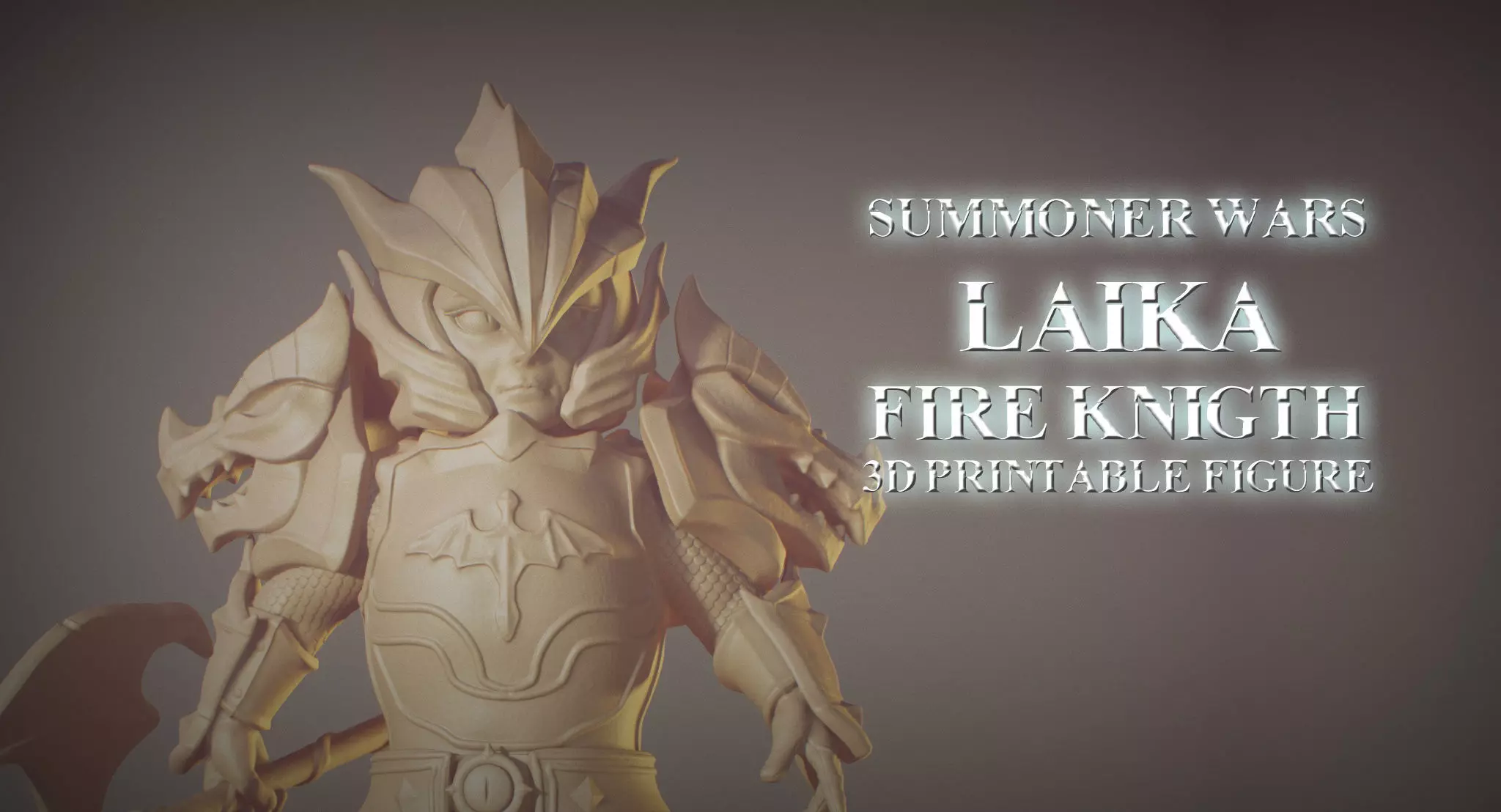 Laika Dragon Fire Knigth from Summoner Wars 3D printable figure 3D print model_0