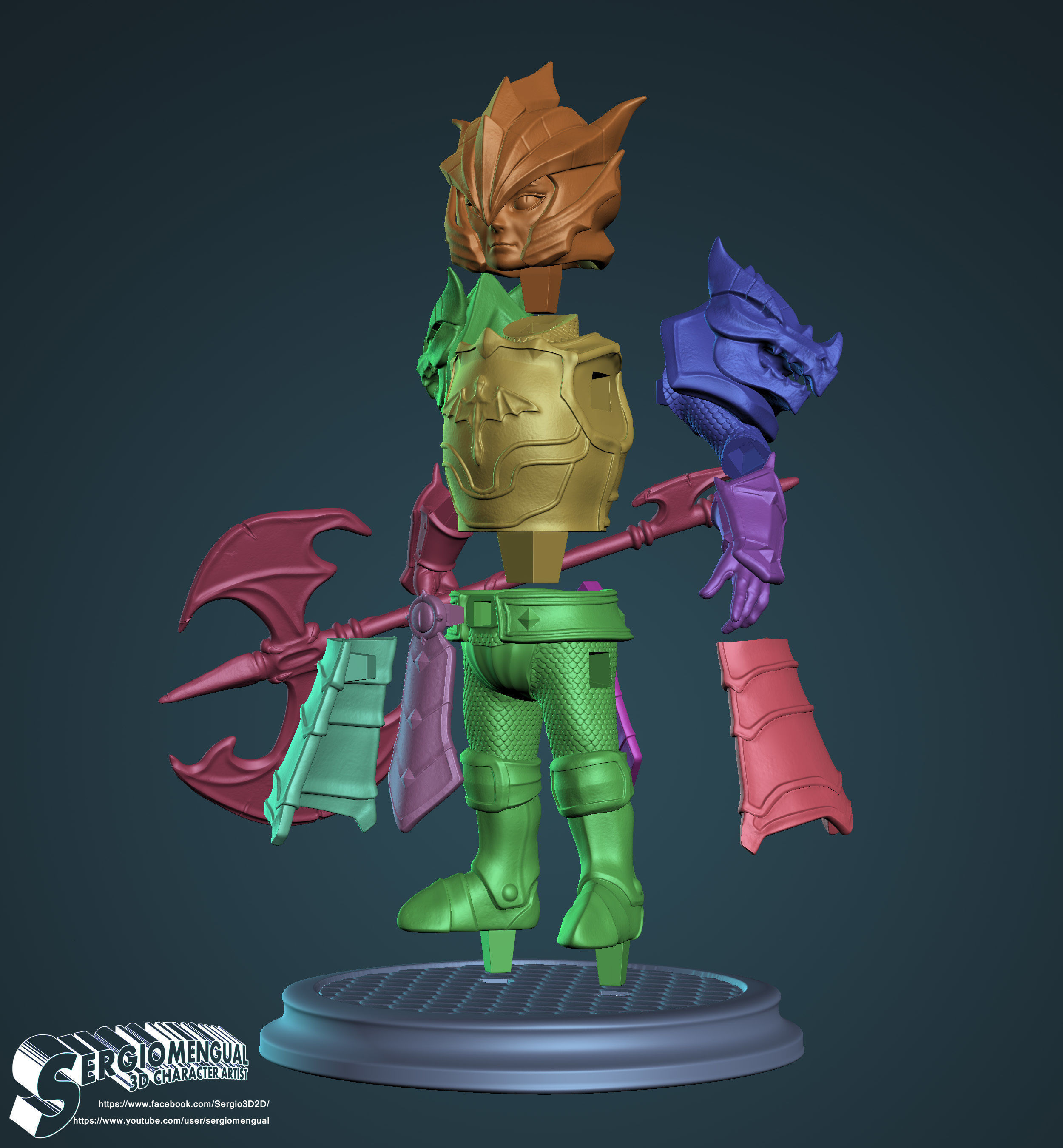 Laika Dragon Fire Knigth from Summoner Wars 3D printable figure 3D print model_21