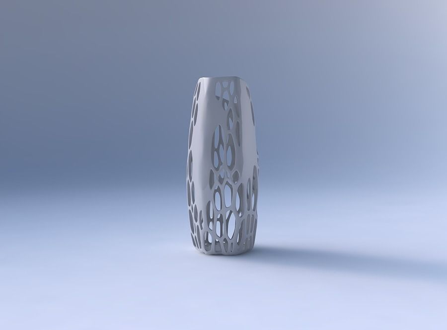 Vase arc hexagon with organic lattice and solid centers 3D print model_4
