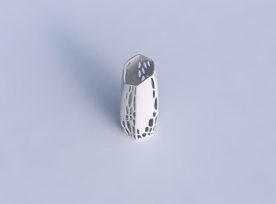 Vase arc hexagon with organic lattice and solid centers 3D print model_1