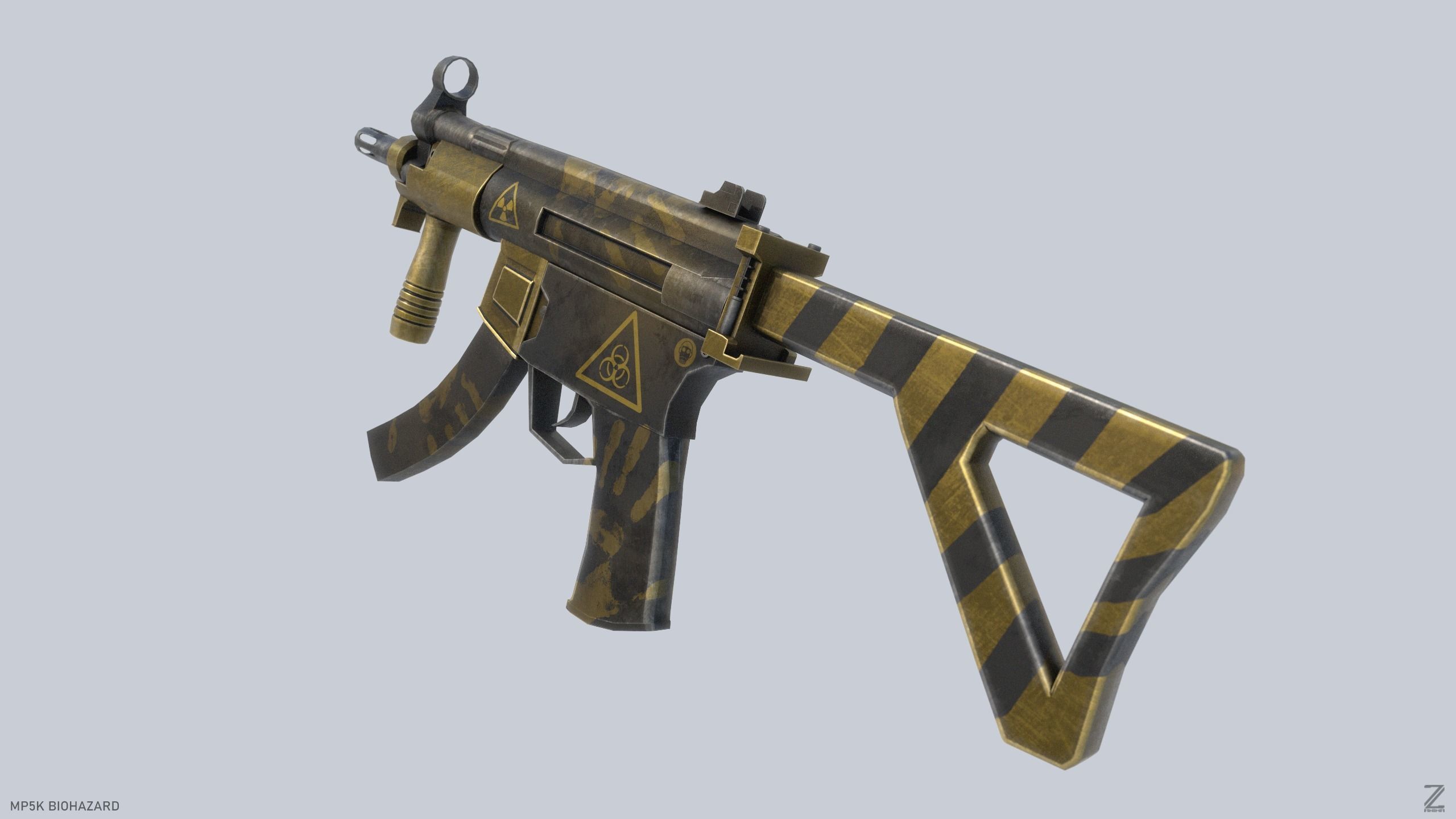 MP5K Biohazard Low-poly 3D model_3