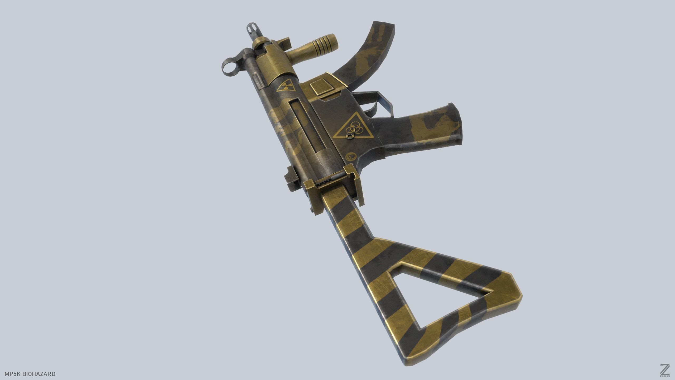 MP5K Biohazard Low-poly 3D model_6