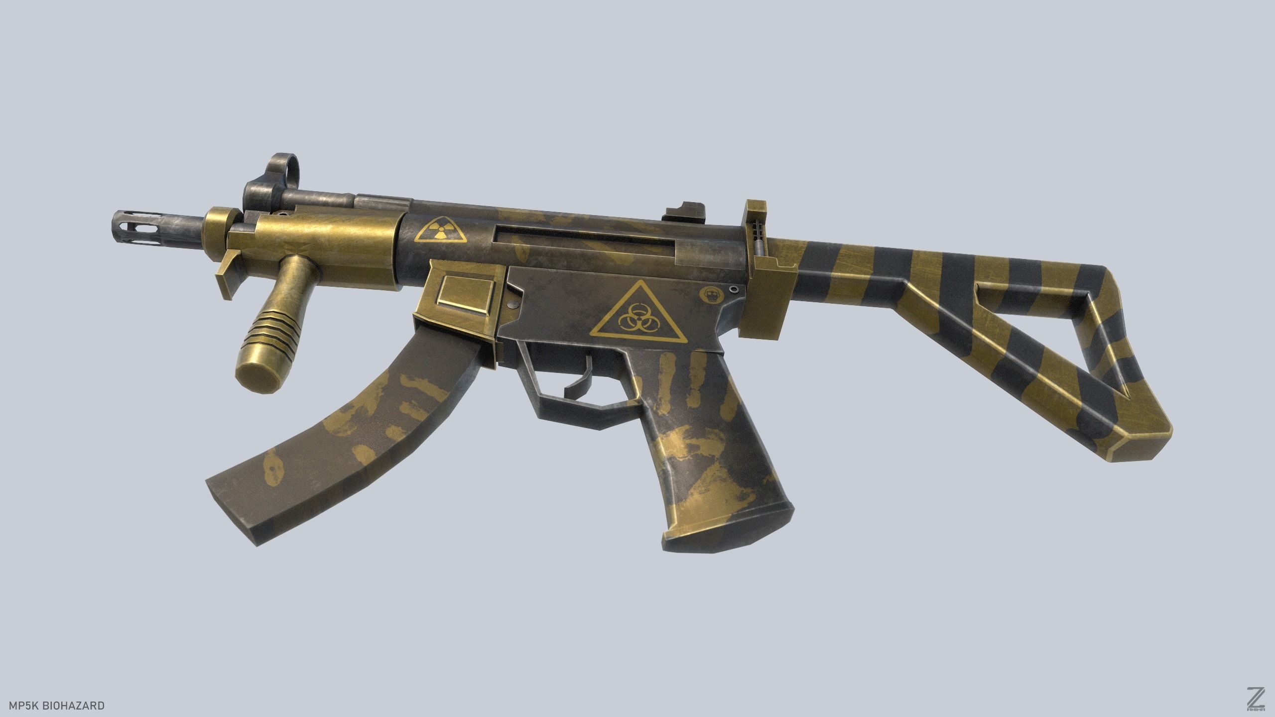MP5K Biohazard Low-poly 3D model_4