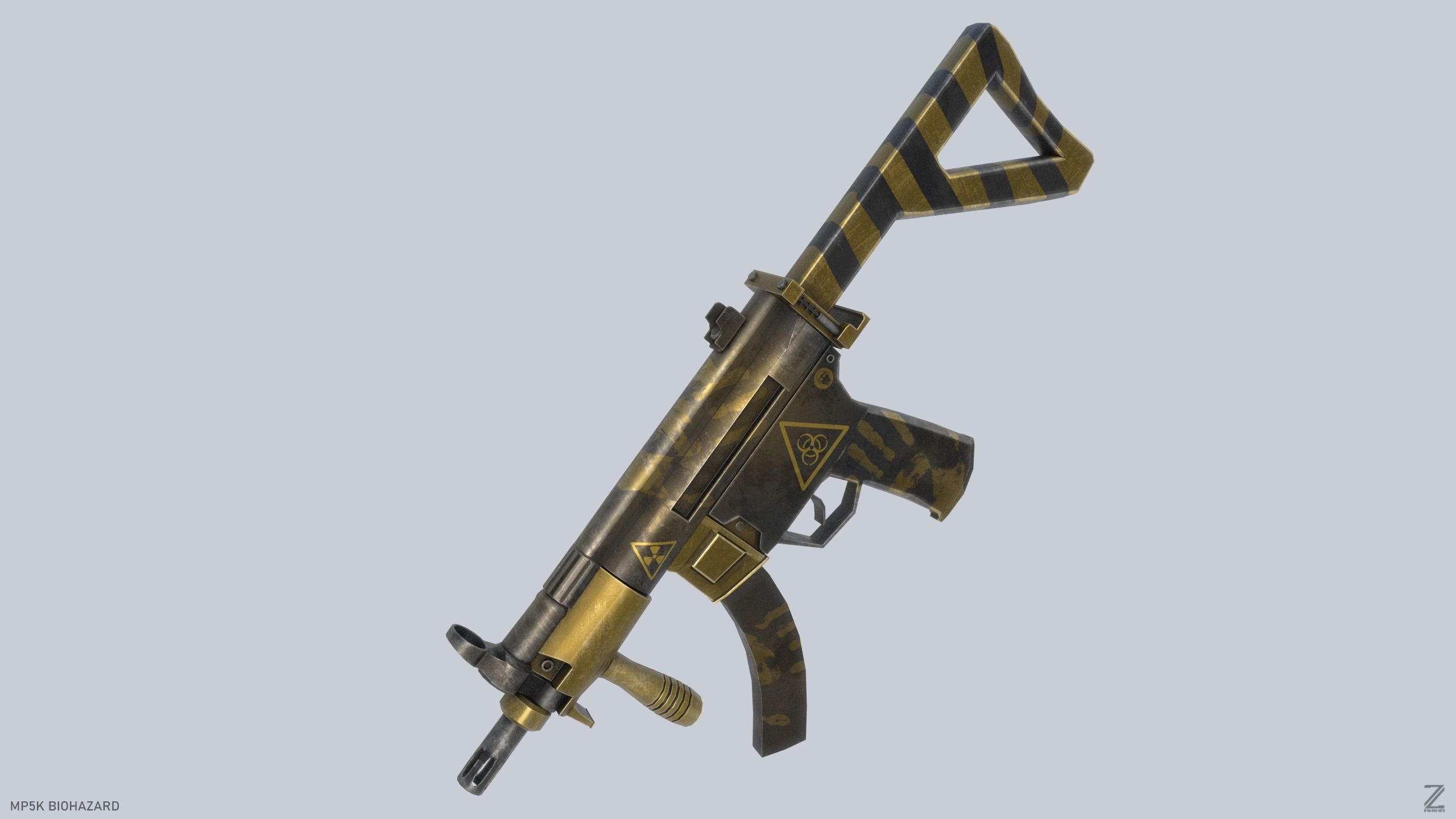 MP5K Biohazard Low-poly 3D model_7