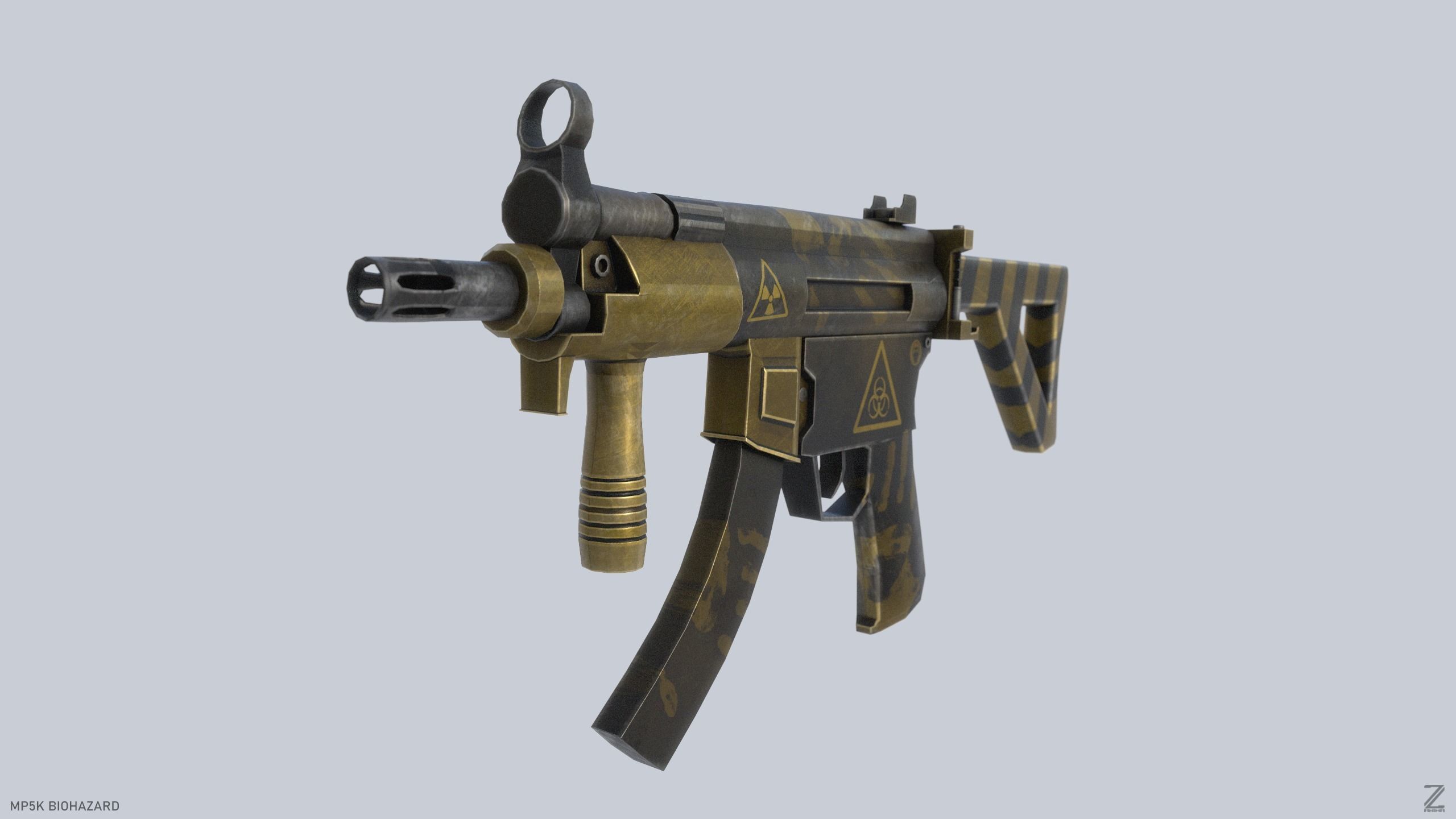 MP5K Biohazard Low-poly 3D model_5