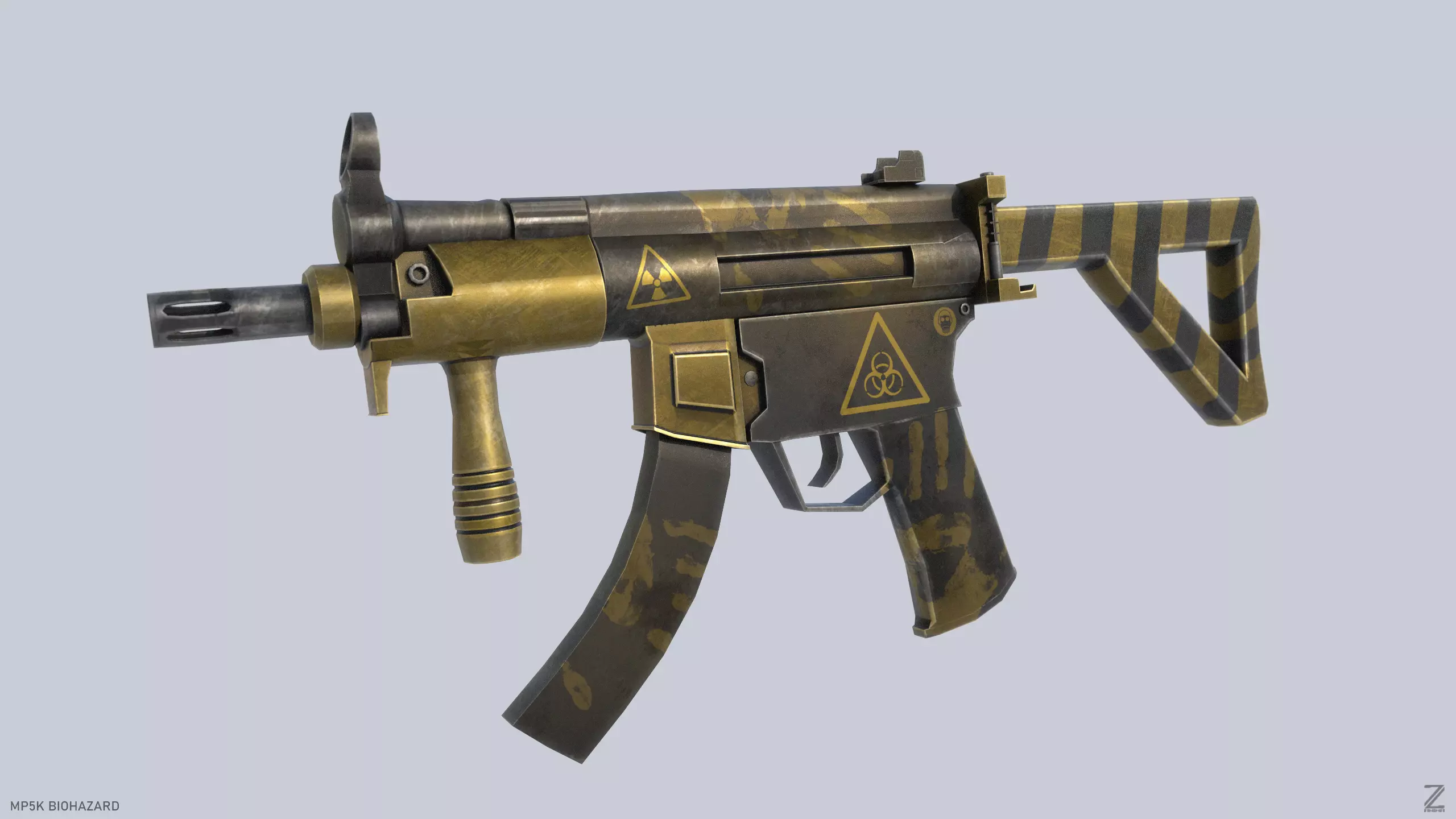 MP5K Biohazard Low-poly 3D model_0