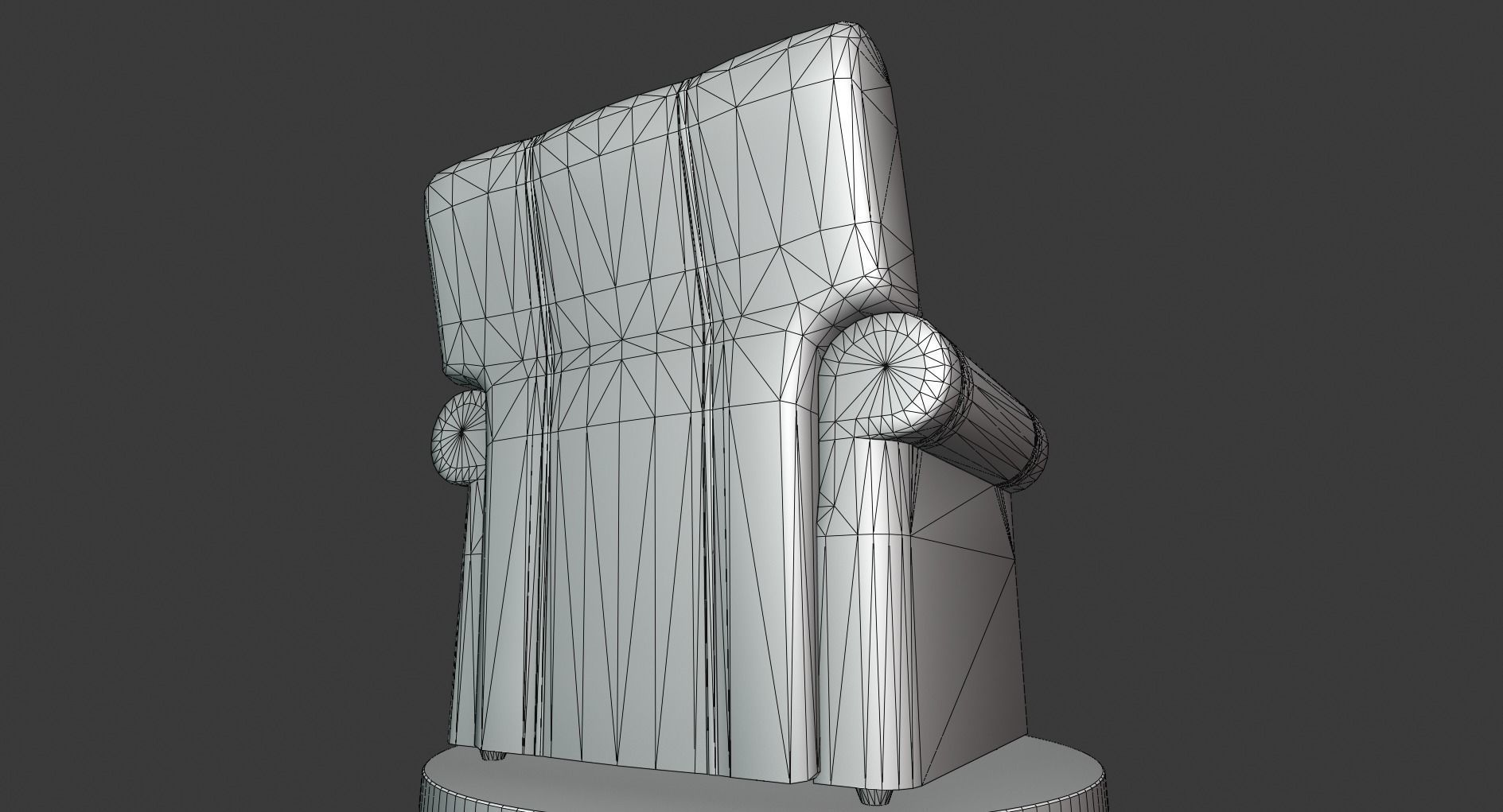 Vintage Leather Armchair Low-poly 3D model_1