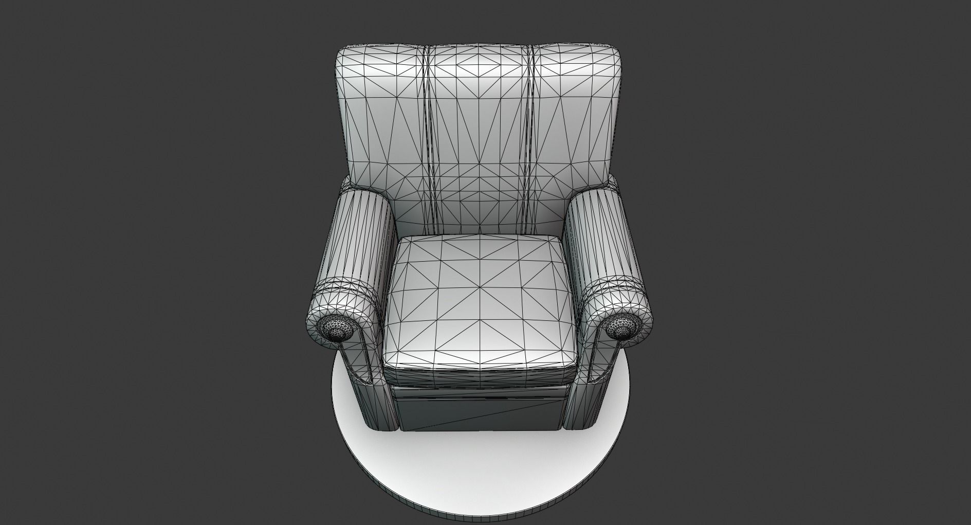 Vintage Leather Armchair Low-poly 3D model_8