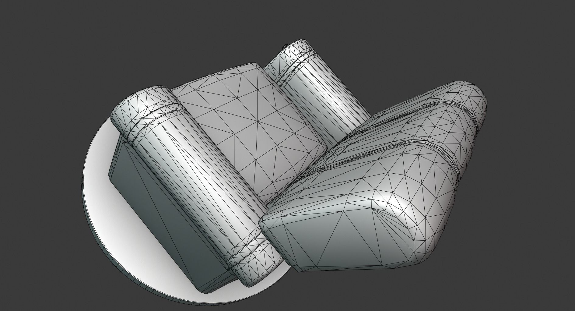 Vintage Leather Armchair Low-poly 3D model_5