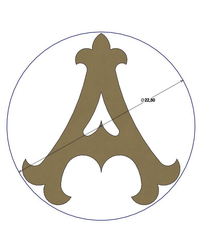 Vintage Monogram Font Letters Alphabet  3D print model_9