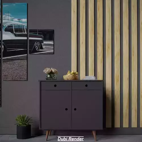 Buffet Retro 2 PT 2 GV Preto Low-poly 3D model