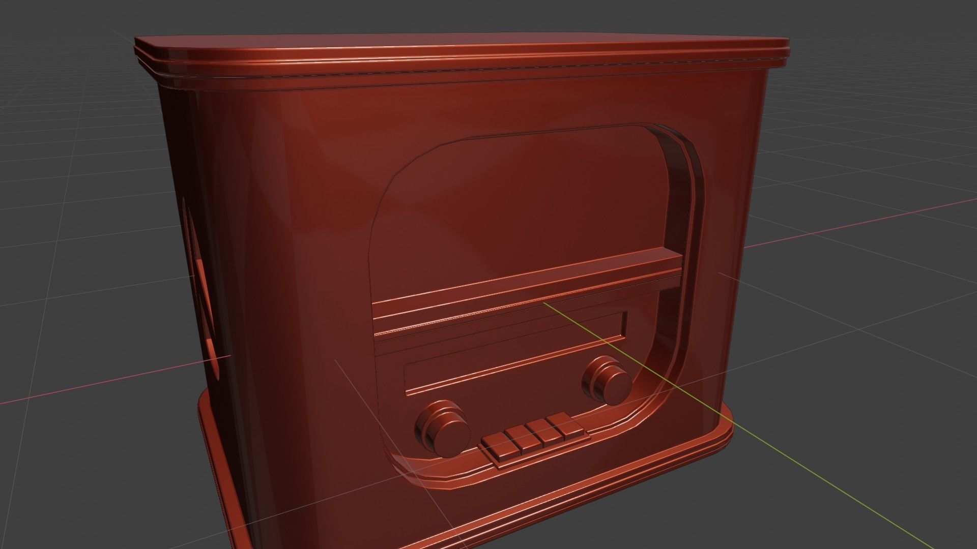 Radio in retro style Free low-poly 3D model_8