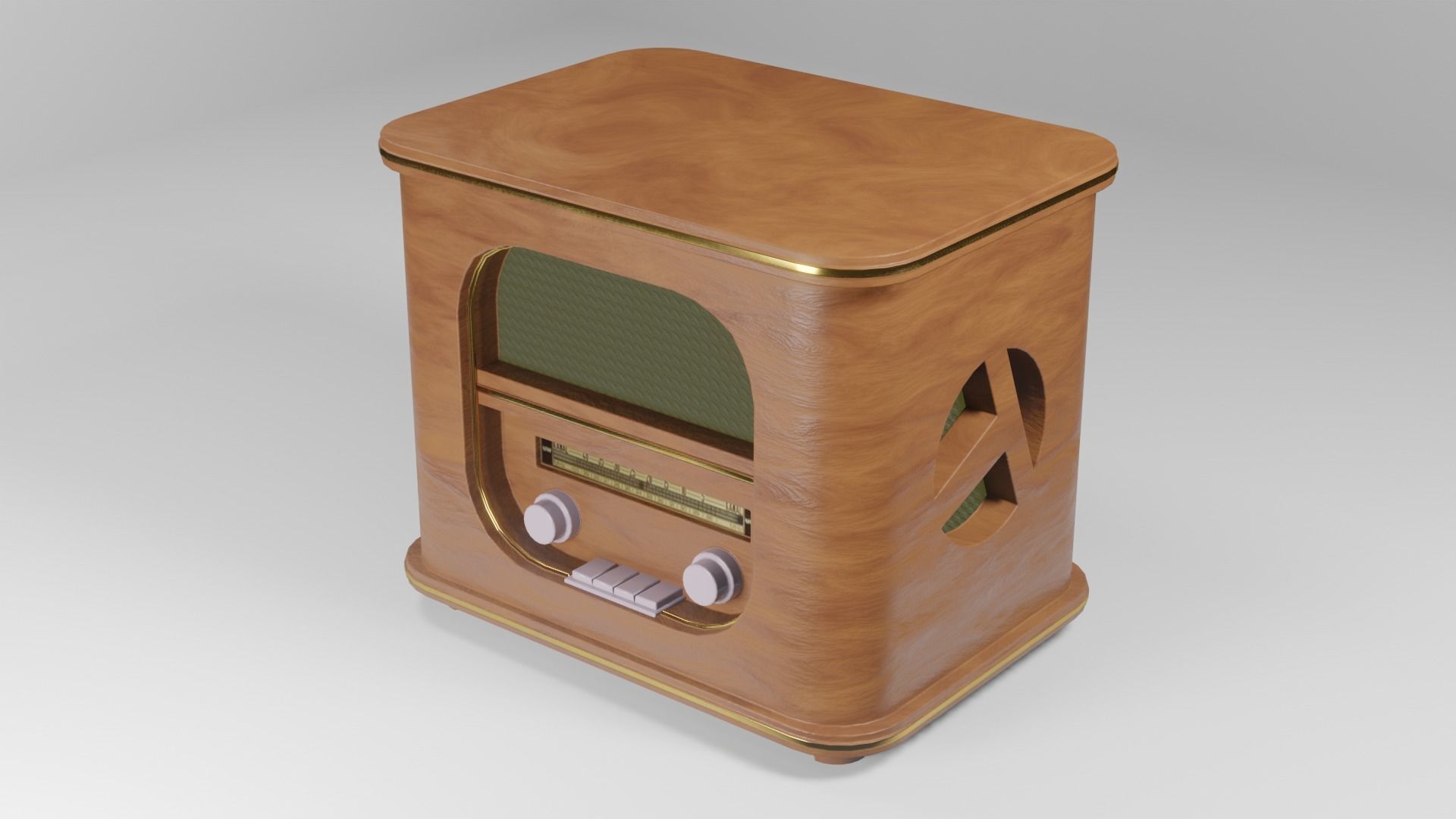 Radio in retro style Free low-poly 3D model_2