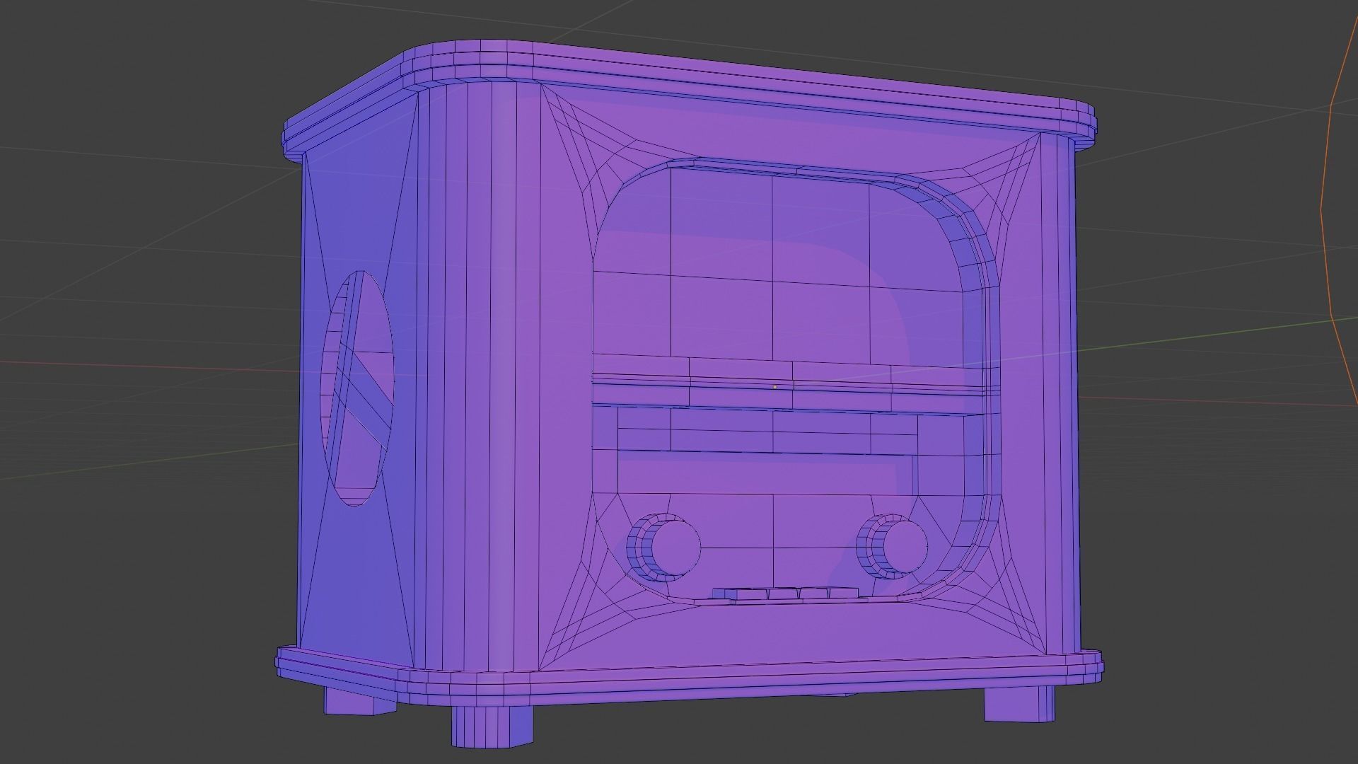 Radio in retro style Free low-poly 3D model_10