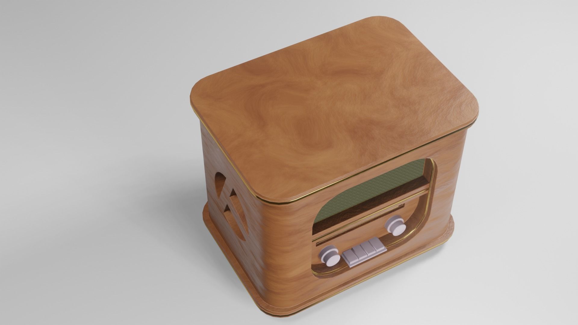 Radio in retro style Free low-poly 3D model_4