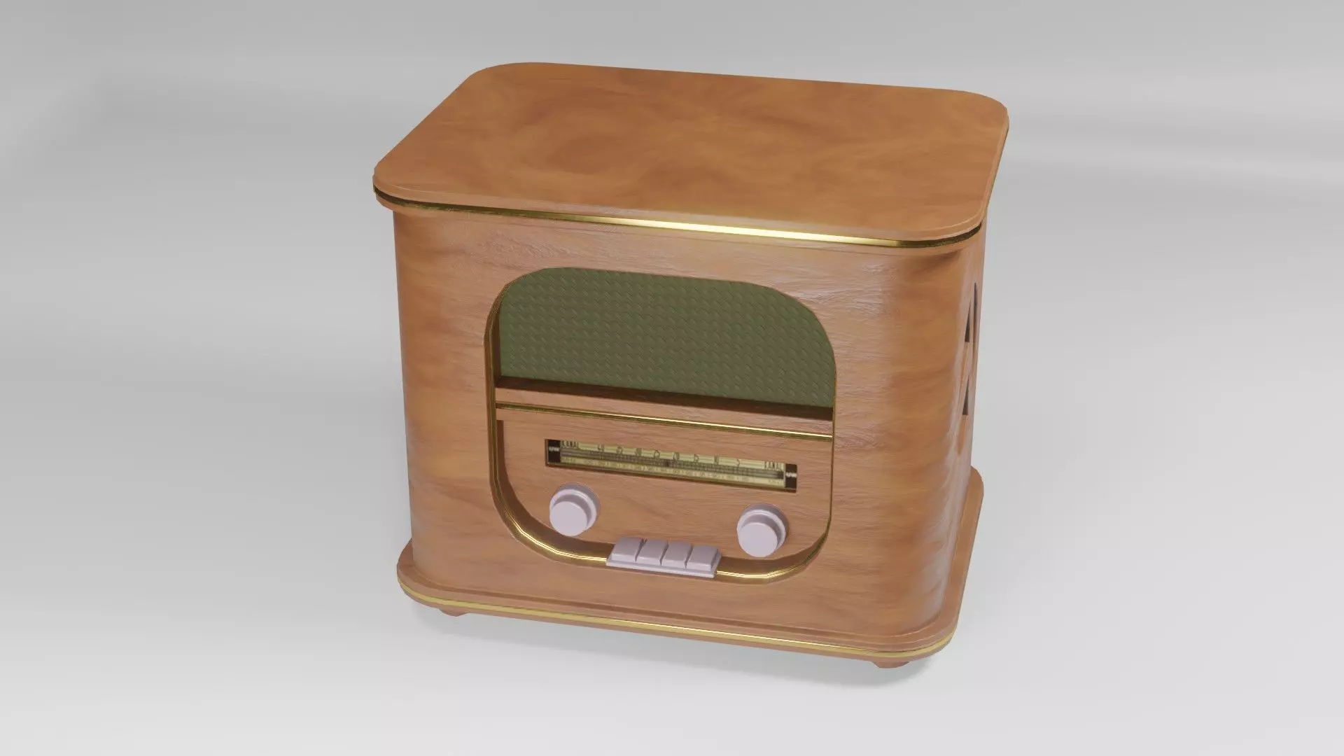 Radio in retro style Free low-poly 3D model_0