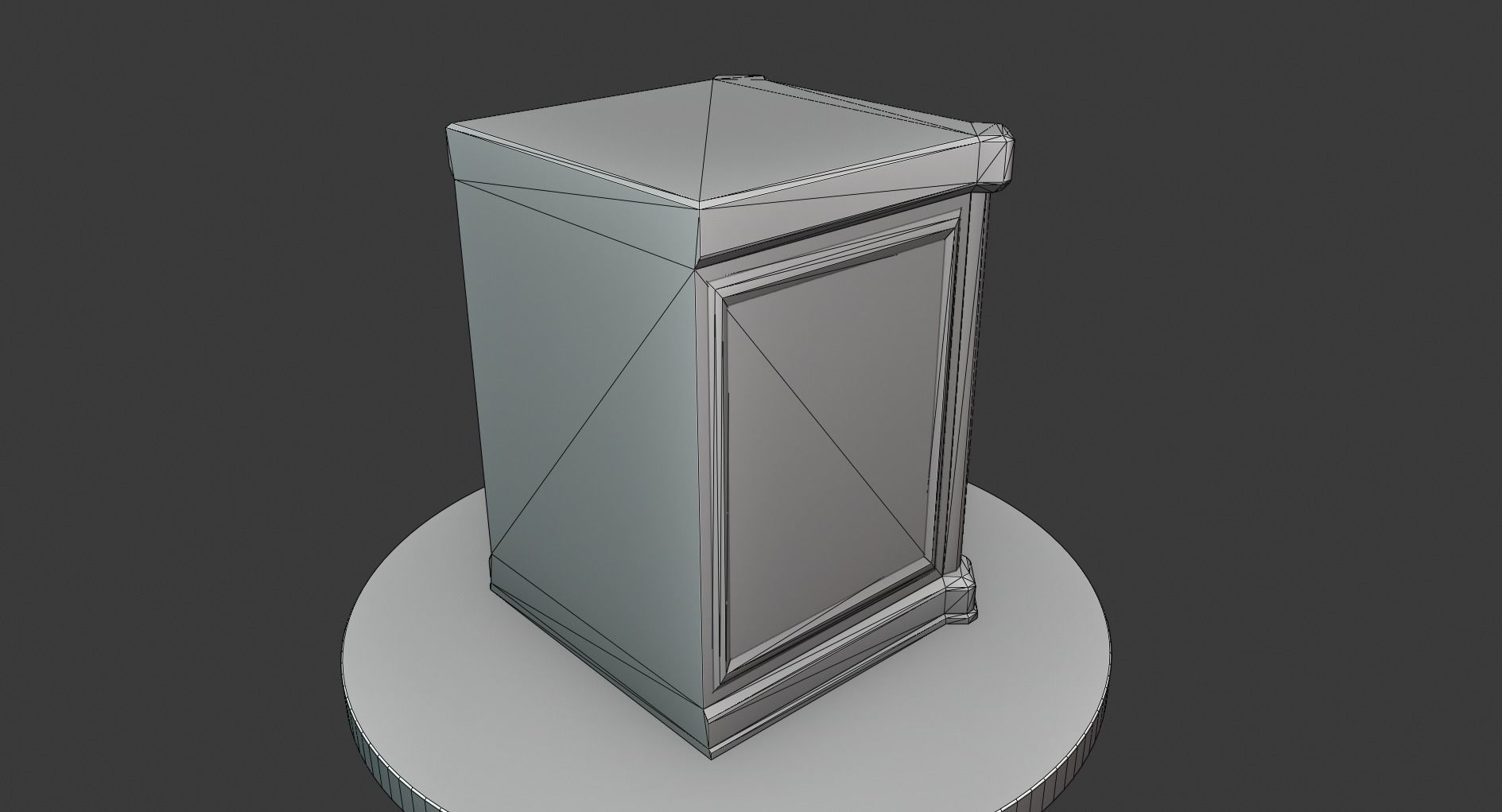 Vintage Wooden Bedside Cabinet Low-poly 3D model_9