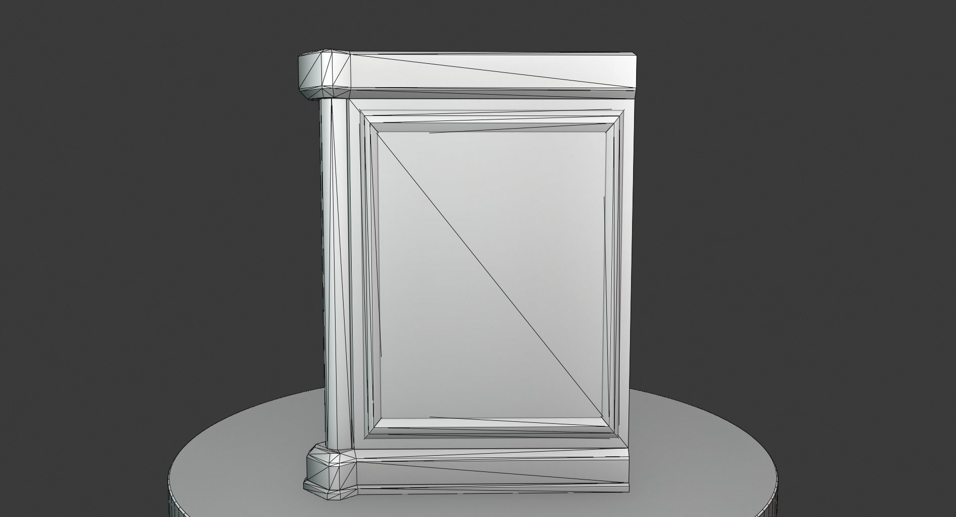 Vintage Wooden Bedside Cabinet Low-poly 3D model_7