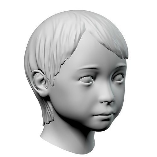 Baby head 04 3D model