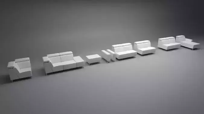 Sofa Assembly Kit Low-poly 3D model