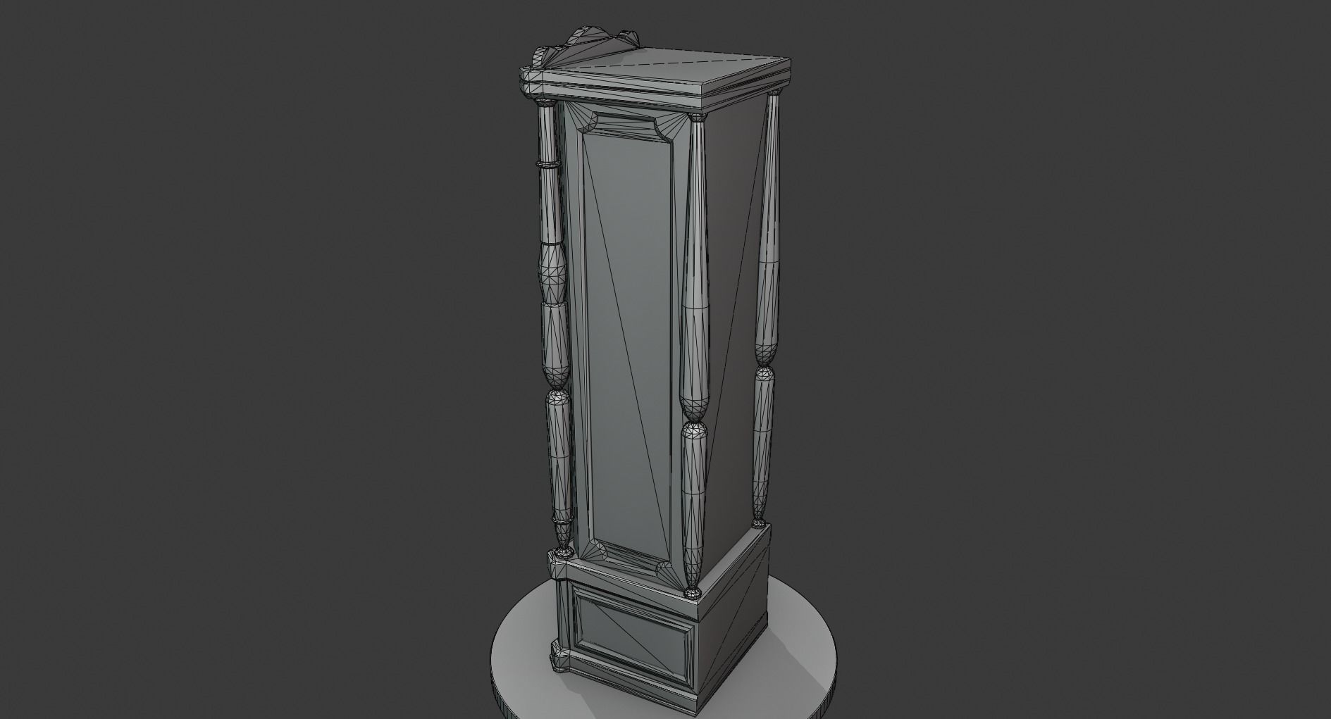 Vintage Standing Clock Low-poly 3D model_13