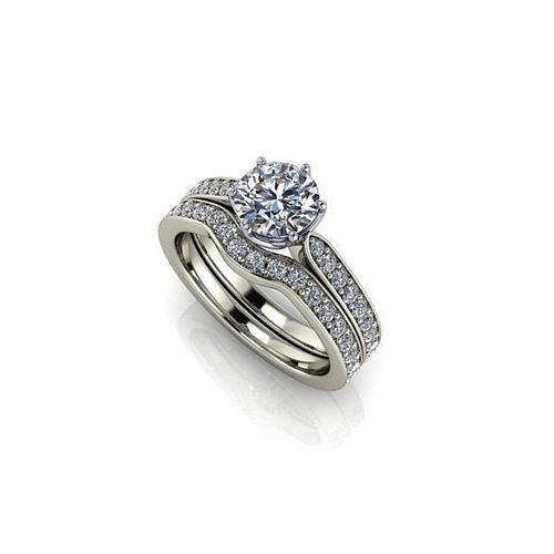 CJC1947B Ladies womans womens diamond ruby emerald Rings 3D print model