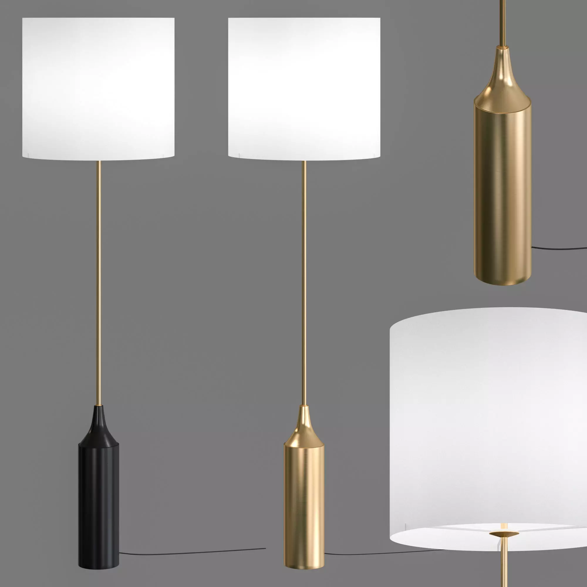 West Elm Hudson floor lamp 3D model_0