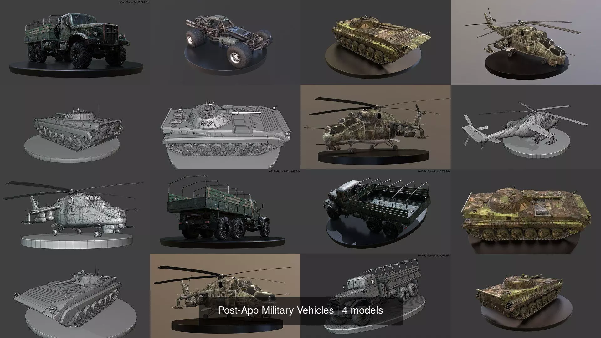 Post-Apo Military Vehicles 3D Model Collection_0