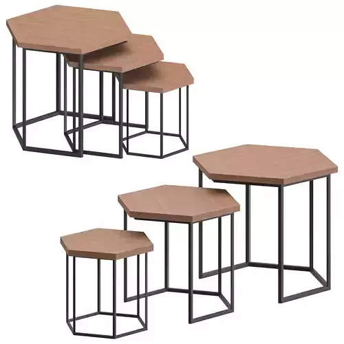 Hexagon Couchtische Set
