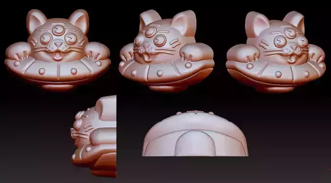 Cat UFO mold ready model 3D print model