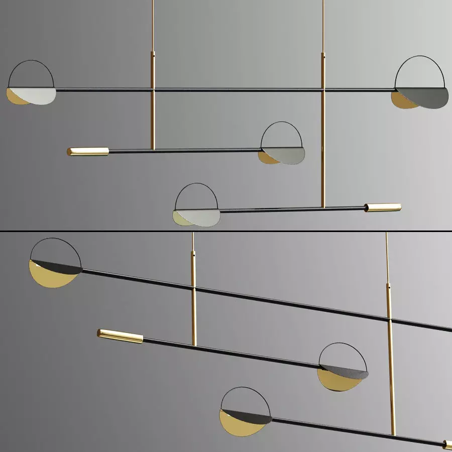 Leaves Ceiling Pendant Light 3D model_0