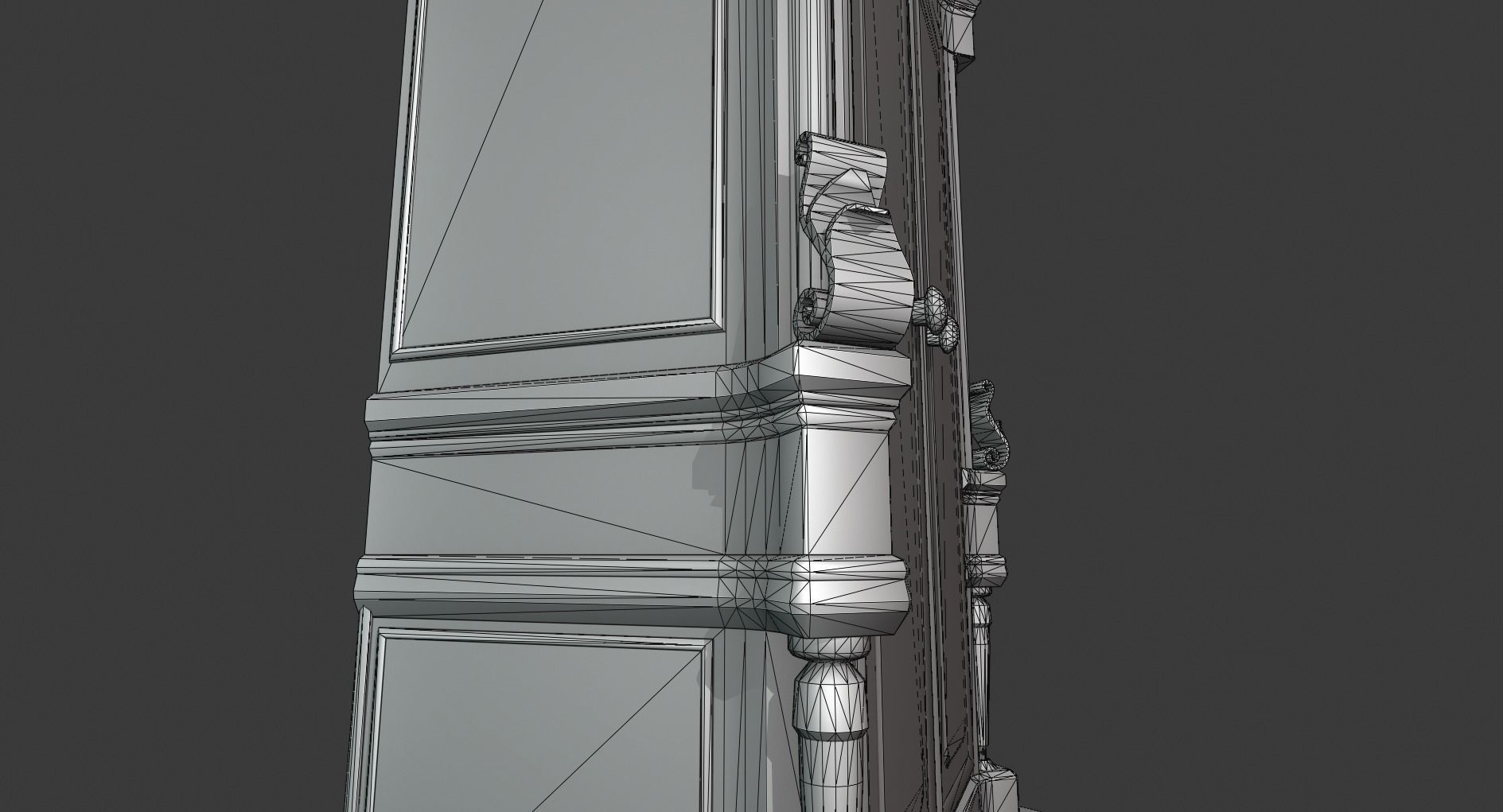 Vintage Wooden Wardrobe Low-poly 3D model_11