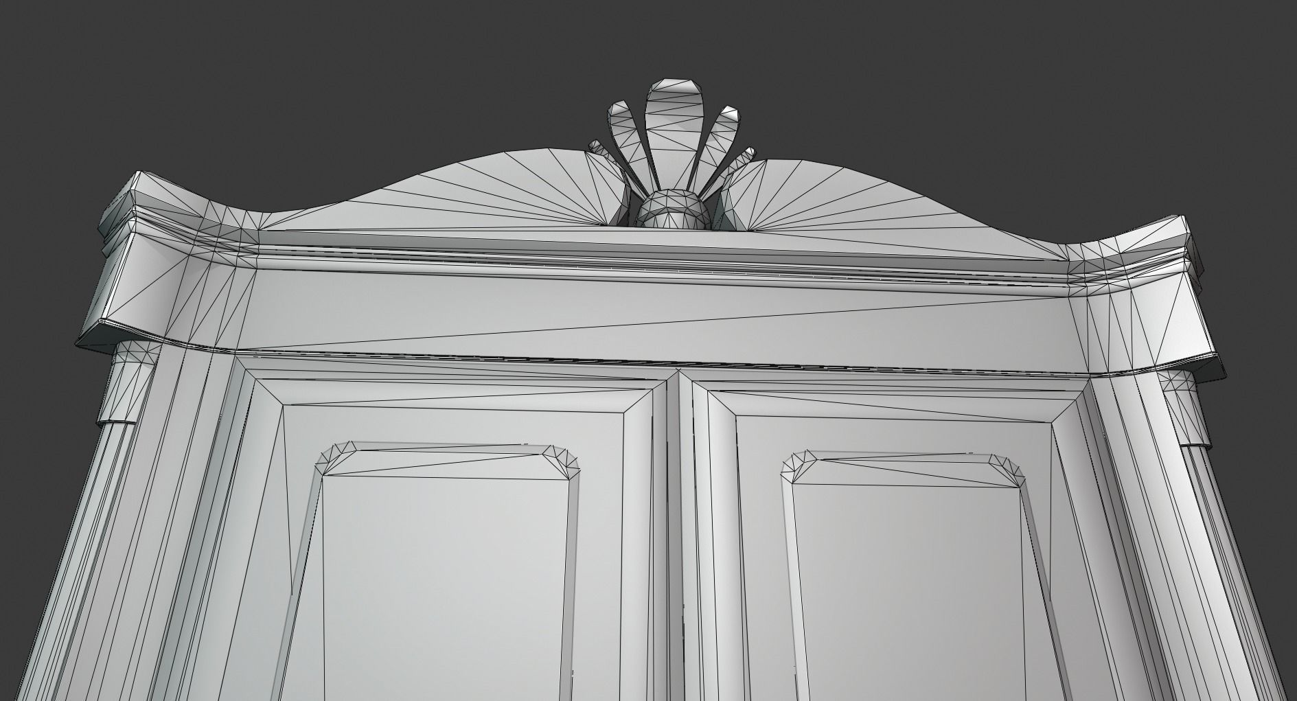 Vintage Wooden Wardrobe Low-poly 3D model_9